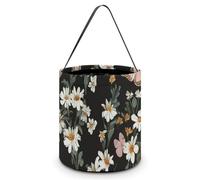 ERSTSNCK Various Butterflies And Daisies Halloween Candy Buckets Reusable Tote Candy Bag - Trick Or Treat Goody Bag with Handles