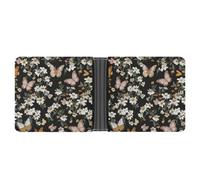 ERSTSNCK Various Butterflies And Daisies Wallet for Men Bifold Rfid Blocking Slim Money Clip Front Pocket Wallet Card Holder