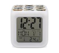 ERSTSNCK Various Cat Breeds Night Light Alarm Clock LED Display Alarms for Bedroom Smart Digital Alarm Clock Wtih 7 Colorful Ambient Lights Sleep Timer for Heavy Sleepers Simple Operation