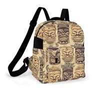 ERSTSNCK Vintage Aloha Tiki Pattern Small Backpack for Women Mini Backpack Purse Travel Fashion Roomy Shoulder Handbag