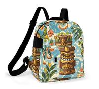 ERSTSNCK Vintage Aloha Tiki Pattern Small Backpack for Women Mini Backpack Purse Travel Fashion Roomy Shoulder Handbag