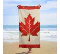 ERSTSNCK Vintage Canada Flag Beach Towel Oversized 31" X 63" Absorbent Towels Quick Dry Pool Towel Lightweight Bath Towels Sandproof Beach Blanket for Gym Swimming Sports Travel Gifts