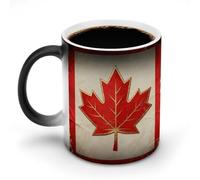 ERSTSNCK Vintage Canada Flag Color Changing Mug 11 Oz Heat Changing Coffee Mugs Funny Magic Cup Heat Sensitive Ceramics Mug Novelty Coffee Cups Personalized Customized Gift Idea for Men & Women