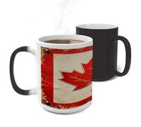ERSTSNCK Vintage Canada Flag Color Changing Mug Heat Changing Coffee Mug Funny Magic Cup Heat Sensitive Travel Mugs Novelty Coffee Cups Personalized Customized Gift for Men Women 11 Oz