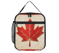 ERSTSNCK Vintage Canada Flag Lunch Bag for Adults Reusable Insulated Lunchbox Leakproof Small Lunch Box Tote for Men & Women Portable Food Cooler Bag for Work, Office, Picnics