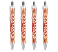 ERSTSNCK Vintage Circus Background Black Ballpoint Pens Fine Point (0.5mm) Black Ink Pen Retractable Ball Point Pens with Comfortable Full Grip for Journaling, And Office Writing Ideal 4 PCS