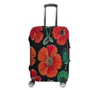 ERSTSNCK Vintage Flower Luggage Suitcase Covers Elastic Washable Cute Luggage Protector Travel Suitcase Protective Cover For Adult (Fit 19-32 Inch Luggages) X-Large, white, M, Vintage Flower