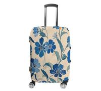 ERSTSNCK Vintage Flower Plants Luggage Suitcase Covers Elastic Washable Cute Luggage Protector Travel Suitcase Protective Cover For Adult (Fit 19-32 Inch Luggages) X-Large, white, S, Vintage Flower