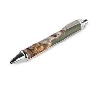 ERSTSNCK Vintage Tea Party Hedgehog Black Ballpoint Pens Fine Point (0.5mm) Black Ink Pen Retractable Ball Point Pens with Comfortable Full Grip for Journaling, And Office Writing Ideal 1 PCS