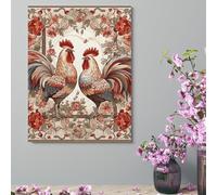 ERSTSNCK Wall Decor For Living Room Large Canvas Wall Art For Bedroom Modern Office Pictures Wall Artwork Two Flower Roosters Landscape Paintings Canvas Art Prints Home Decorations 12x16inch(30x41cm)
