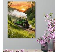 ERSTSNCK Wall Decor For Living Room Large Canvas Wall Art For Bedroom Modern Office Pictures Wall Artwork Forest Steam Car Landscape Paintings Canvas Art Prints Home Decorations 12x16inch(30x41cm)