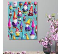 ERSTSNCK Wall Decor For Living Room Large Canvas Wall Art For Bedroom Modern Office Pictures Wall Artwork Colorful Gnomes Landscape Paintings Canvas Art Prints Home Decorations 12x16inch(30x41cm)