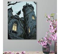 ERSTSNCK Wall Decor For Living Room Large Canvas Wall Art For Bedroom Modern Office Pictures Wall Artwork Ghost Castle Landscape Paintings Canvas Art Prints Home Decorations 12x16inch(30x41cm)