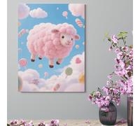 ERSTSNCK Wall Decor For Living Room Large Canvas Wall Art For Bedroom Modern Office Pictures Wall Artwork Cloud - Candy Sheep Landscape Paintings Canvas Art Prints Home Decorations 12x16inch(30x41cm)
