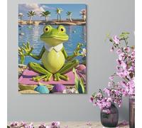 ERSTSNCK Wall Decor For Living Room Large Canvas Wall Art For Bedroom Modern Office Pictures Wall Artwork Funny Yoga Frog Landscape Paintings Canvas Art Prints Home Decorations 18x24inch(46x61cm)