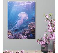 ERSTSNCK Wall Decor For Living Room Large Canvas Wall Art For Bedroom Modern Office Pictures Wall Artwork Jellyfish Swimming Landscape Paintings Canvas Art Prints Home Decorations 18x24inch(46x61cm)