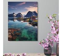 ERSTSNCK Wall Decor For Living Room Large Canvas Wall Art For Bedroom Modern Office Pictures Wall Artwork Norway Islands Landscape Paintings Canvas Art Prints Home Decorations 18x24inch(46x61cm)