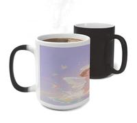 ERSTSNCK Watercolor Angel Color Changing Mug Heat Changing Coffee Mug Funny Magic Cup Heat Sensitive Travel Mugs Novelty Coffee Cups Personalized Customized Gift for Men Women 11 Oz