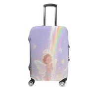 ERSTSNCK Watercolor Angel Luggage Suitcase Covers Elastic Washable Cute Luggage Protector Travel Suitcase Protective Cover For Adult (Fit 19-32 Inch Luggages), white, L, Watercolor Angel