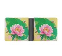 ERSTSNCK Watercolor Flower Wallet for Men Bifold Rfid Blocking Slim Money Clip Front Pocket Wallet Card Holder