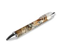 ERSTSNCK Watercolor Tiger Pattern Black Ballpoint Pens Fine Point (0.5mm) Black Ink Pen Retractable Ball Point Pens with Comfortable Full Grip for Journaling, And Office Writing Ideal 1 PCS