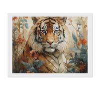 ERSTSNCK Watercolor Tiger Pattern Diamond Painting Kits for Adults 12"x16" 5D Diamond Art Kits for Beginners DIY Full Drill Round Diamonds Gem Art Crafts Painting for Home Wall Decor