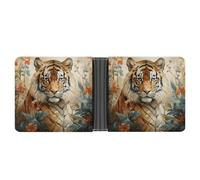 ERSTSNCK Watercolor Tiger Pattern Wallet for Men Bifold Rfid Blocking Slim Money Clip Front Pocket Wallet Card Holder