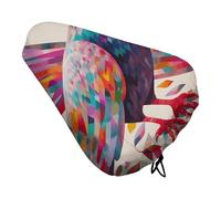 ERSTSNCK Waterproof Bike Seat Cover with Drawstring -Colorful Pigeon Universal Exercise Bike Seat Cushion for Men & Women, Comfortable Non-Slip Bicycle Saddle Cover for Road/Mountain Bikes