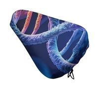 ERSTSNCK Waterproof Bike Seat Cover with Drawstring -DNA Genetic Helix Universal Exercise Bike Seat Cushion for Men & Women, Comfortable Non-Slip Bicycle Saddle Cover for Road/Mountain Bikes