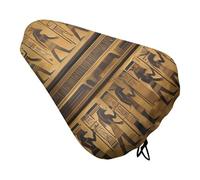 ERSTSNCK Waterproof Bike Seat Cover with Drawstring -Egypt Hieroglyphics Universal Exercise Bike Seat Cushion for Men & Women, Comfortable Non-Slip Bicycle Saddle Cover for Road/Mountain Bikes