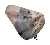 ERSTSNCK Waterproof Bike Seat Cover with Drawstring -Fennec Fox Universal Exercise Bike Seat Cushion for Men & Women, Comfortable Non-Slip Bicycle Saddle Cover for Road/Mountain Bikes