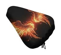 ERSTSNCK Waterproof Bike Seat Cover with Drawstring -Fire Angle Wings Universal Exercise Bike Seat Cushion for Men & Women, Comfortable Non-Slip Bicycle Saddle Cover for Road/Mountain Bikes