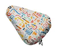 ERSTSNCK Waterproof Bike Seat Cover with Drawstring -Fun Colorful Patterns Universal Exercise Bike Seat Cushion for Men & Women, Comfortable Non-Slip Bicycle Saddle Cover for Road/Mountain Bikes