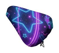 ERSTSNCK Waterproof Bike Seat Cover with Drawstring -Galaxy Space Universal Exercise Bike Seat Cushion for Men & Women, Comfortable Non-Slip Bicycle Saddle Cover for Road/Mountain Bikes