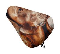 ERSTSNCK Waterproof Bike Seat Cover with Drawstring -Hyper Realistic Dog Universal Exercise Bike Seat Cushion for Men & Women, Comfortable Non-Slip Bicycle Saddle Cover for Road/Mountain Bikes