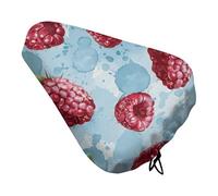 ERSTSNCK Waterproof Bike Seat Cover with Drawstring -Light Blue Pattern Universal Exercise Bike Seat Cushion for Men & Women, Comfortable Non-Slip Bicycle Saddle Cover for Road/Mountain Bikes