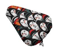 ERSTSNCK Waterproof Bike Seat Cover with Drawstring -Monster Face Universal Exercise Bike Seat Cushion for Men & Women, Comfortable Non-Slip Bicycle Saddle Cover for Road/Mountain Bikes