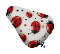 ERSTSNCK Waterproof Bike Seat Cover with Drawstring -Red Ladybug Universal Exercise Bike Seat Cushion for Men & Women, Comfortable Non-Slip Bicycle Saddle Cover for Road/Mountain Bikes