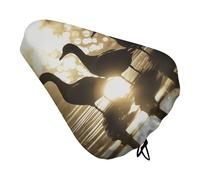 ERSTSNCK Waterproof Bike Seat Cover with Drawstring -Standing in Water Universal Exercise Bike Seat Cushion for Men & Women, Comfortable Non-Slip Bicycle Saddle Cover for Road/Mountain Bikes