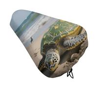 ERSTSNCK Waterproof Bike Seat Cover with Drawstring -Turtle Universal Exercise Bike Seat Cushion for Men & Women, Comfortable Non-Slip Bicycle Saddle Cover for Road/Mountain Bikes