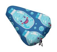 ERSTSNCK Waterproof Bike Seat Cover with Drawstring -Water Bottle Pattern Universal Exercise Bike Seat Cushion for Men & Women, Comfortable Non-Slip Bicycle Saddle Cover for Road/Mountain Bikes