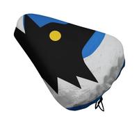 ERSTSNCK Waterproof Bike Seat Cover with Drawstring -Wolf Moon Totem Universal Exercise Bike Seat Cushion for Men & Women, Comfortable Non-Slip Bicycle Saddle Cover for Road/Mountain Bikes