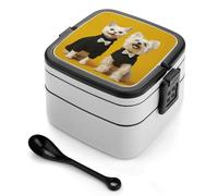 ERSTSNCK Wearing A Black Sweater Bento Box 1000ml Leak Proof Lunch Container with Removable Dividers & Spoon - BPA-Free PP Stackable Lunch Box for Work, Office, Picnic, Travel, Dining Out