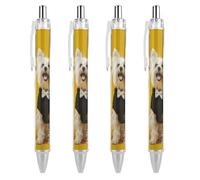 ERSTSNCK Wearing A Black Sweater Black Ballpoint Pens Fine Point (0.5mm) Black Ink Pen Retractable Ball Point Pens with Comfortable Full Grip for Journaling, And Office Writing Ideal 4 PCS