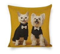 ERSTSNCK Wearing A Black Sweater Pillow Covers 18"x18" Linen Throw Pillow Covers - Double Sided Decorative Square Cushion Cases for Sofa, Bed, Chair (No Insert Included)