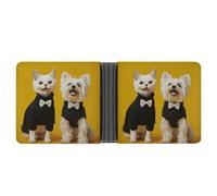 ERSTSNCK Wearing A Black Sweater Wallet for Men Bifold Rfid Blocking Slim Money Clip Front Pocket Wallet Card Holder