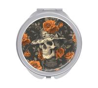 ERSTSNCK Wearing A Hat Compact Mirror for Purse, Double-Sided 1x/2x Magnifying Metal Pocket Makeup Mirrors, Folding Mini Vanity Mirror, Handheld Round Travel Cosmetic Mirrors for Women