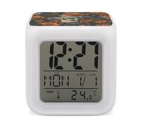 ERSTSNCK Wearing A Hat Night Light Alarm Clock LED Display Alarms for Bedroom Smart Digital Alarm Clock Wtih 7 Colorful Ambient Lights Sleep Timer for Heavy Sleepers Simple Operation