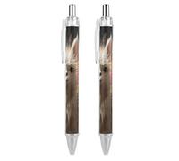ERSTSNCK White Camel Black Ballpoint Pens Fine Point (0.5mm) Black Ink Pen Retractable Ball Point Pens with Comfortable Full Grip for Journaling, And Office Writing Ideal 2 PCS