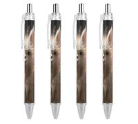 ERSTSNCK White Camel Black Ballpoint Pens Fine Point (0.5mm) Black Ink Pen Retractable Ball Point Pens with Comfortable Full Grip for Journaling, And Office Writing Ideal 4 PCS